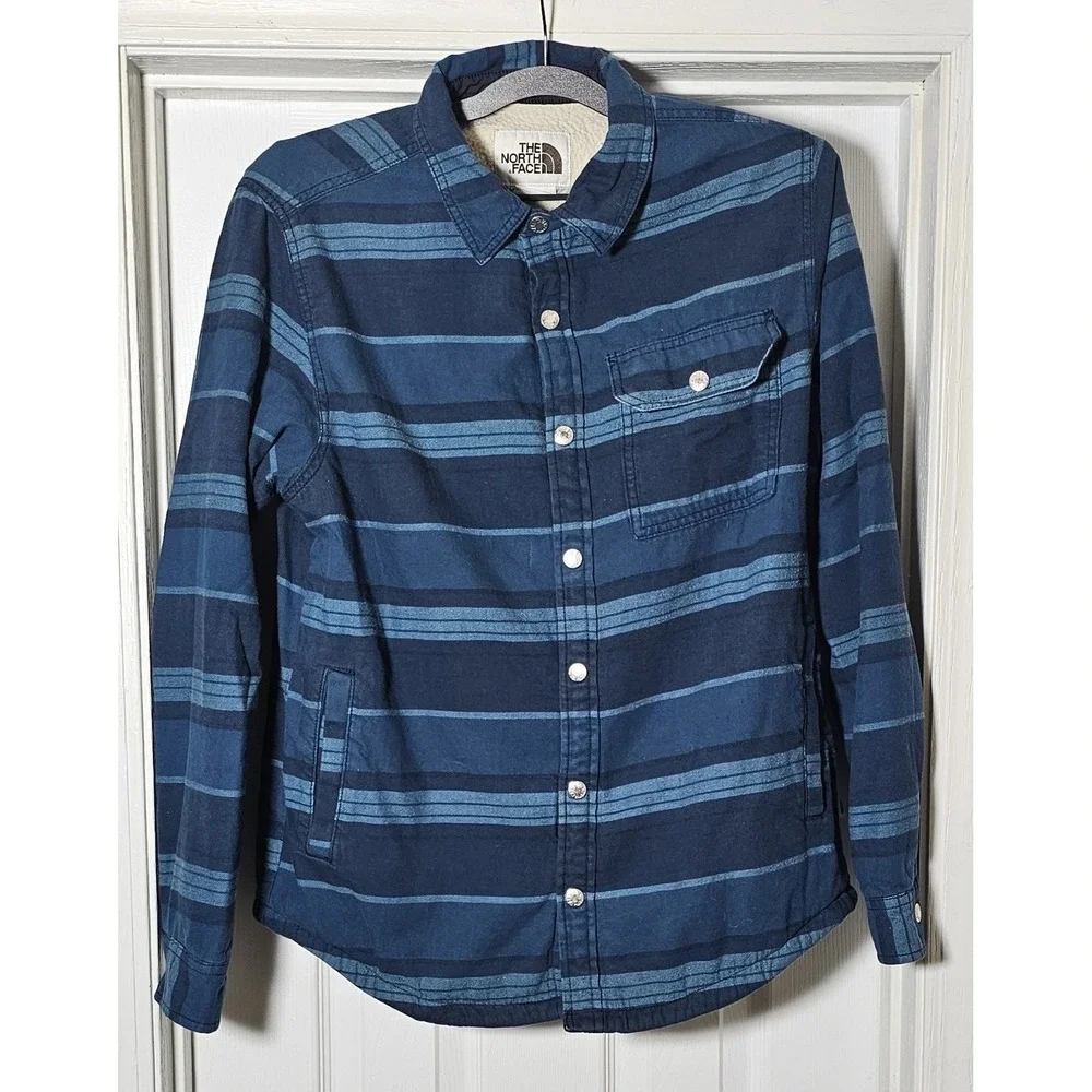 The North Face Sherpa‎ Lined Flannel Jacket Men's Size Medium Teal Blue
